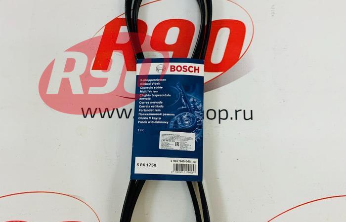 Ремень генератора Логан (2005-2009) с ГУР и кондиционером 5PK1750 BOSCH 1987946045