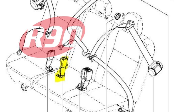 Замок ремня безопасности 2 ряд средний Ларгус LADA 6001549686