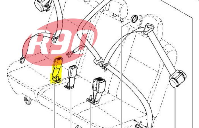 Замок ремня безопасности 2 ряд правый Ларгус LADA 888428082R